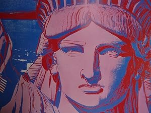 10 Statues of Liberty - Original exhibition poster by Andy WARHOL # 1986