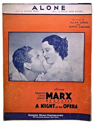 Seller image for ALONE, MARX BROTHERS SHEET MUSIC FROM THE MOVIE A NIGHT AT THE OPERA for sale by Rose City Books