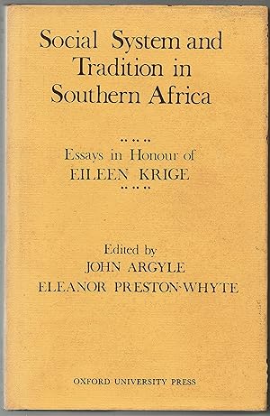 Immagine del venditore per Social System and Tradition in Southern Africa. Essays in Honour of Eileen Krige venduto da Christison Rare Books, IOBA SABDA