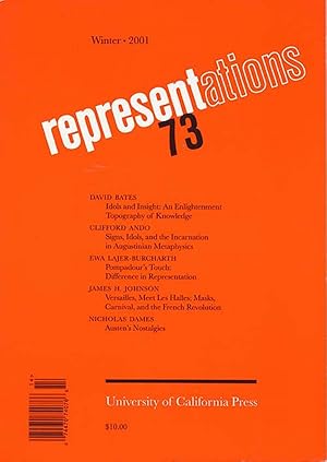 Bild des Verkufers fr Representations 73 (Winter 2001) zum Verkauf von Diatrope Books