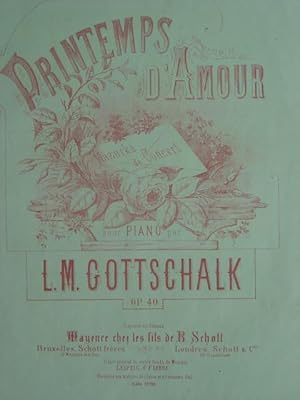 Seller image for Printemps d'Amour, op. 40. Mazurka de Concert. Hier: Ausgabe fr Klavier zu 2 Hnden. for sale by Antiquariat Tarter, Einzelunternehmen,