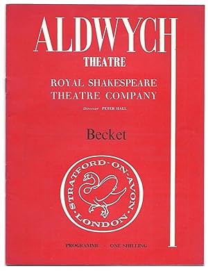 Immagine del venditore per Becket, or The Honour of God - Theatre Programme venduto da The Bookshop at Beech Cottage