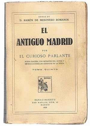 Seller image for OBRAS. EL ANTIGUO MADRID. Tomo 5. for sale by Librera Torren de Rueda