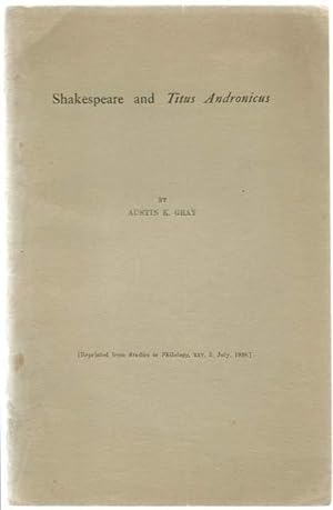 Bild des Verkufers fr Shakespeare and Titus Andronicus. zum Verkauf von Lincbook