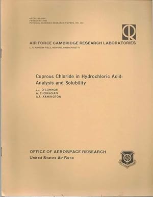 Seller image for Cuprous Chloride in Hydrochloric Acid: Analysis and Solubility. for sale by Lincbook