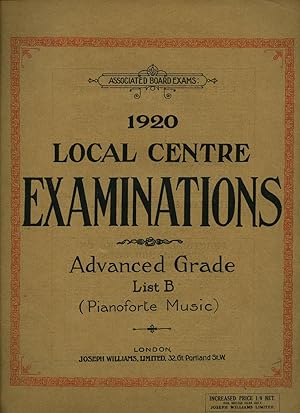 Immagine del venditore per Studies and Pieces for the Pianoforte Contained in the Syllabus for Local Centre Examinations in Music 1920; Advanced Grade List B [Piano Sheet Music] [2] venduto da Little Stour Books PBFA Member