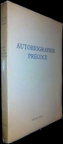 Imagen del vendedor de Autobiographie prcoce. a la venta por Le Chemin des philosophes