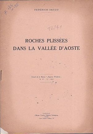 Image du vendeur pour Roches plisses dans la Valle d'Aoste. Extrait de la Revue "Augusta Praetoria". N. 11-12. 1923 mis en vente par Gilibert Libreria Antiquaria (ILAB)