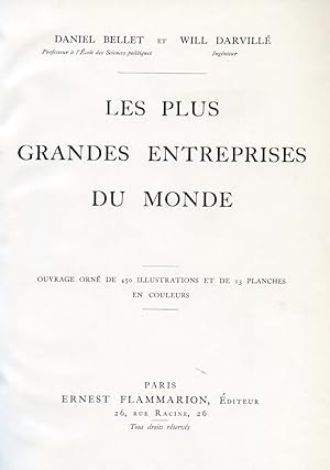 Seller image for Les plus grandes entreprises du monde. Ouvrage orn de 450 illustrations et de 13 planches en couleurs for sale by Gilibert Libreria Antiquaria (ILAB)