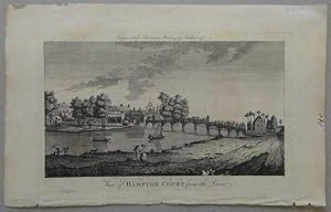A View of Hampton Court from the River 1776 Antique Engraving, Print