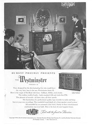 Seller image for Advertisement: Du Mont Televisions for sale by Hammonds Antiques & Books