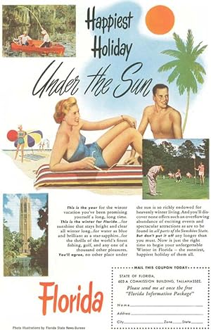 Seller image for Advertisement: State of Florida Tourism for sale by Hammonds Antiques & Books