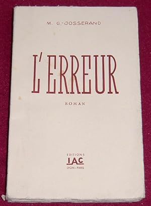 Image du vendeur pour L'ERREUR - Roman mis en vente par LE BOUQUINISTE