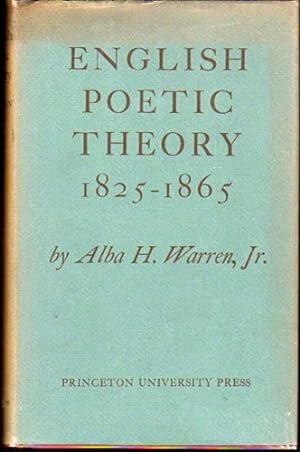Seller image for English Poetic Theory 1825-1865 for sale by Kenneth Mallory Bookseller ABAA
