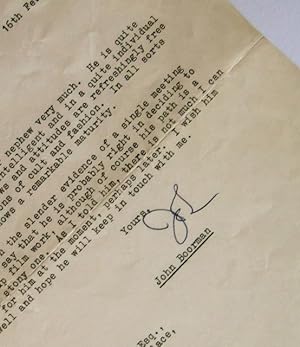 Seller image for Typed letter signed to Harry Reader, 1966 for sale by James Fergusson Books & Manuscripts