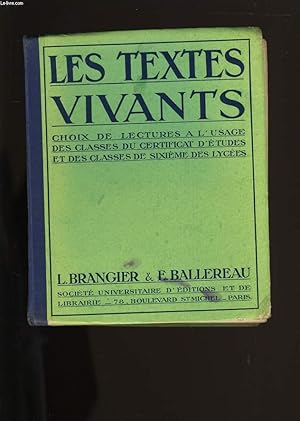 Image du vendeur pour LES TEXTES VIVANTS. mis en vente par Le-Livre