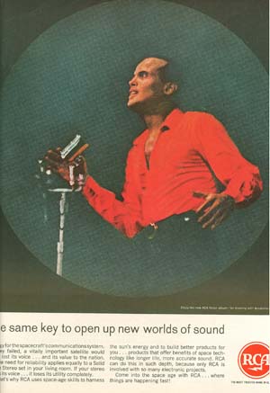 Seller image for Advertisement for RCA Victor with Harry Belafonte for sale by Hammonds Antiques & Books