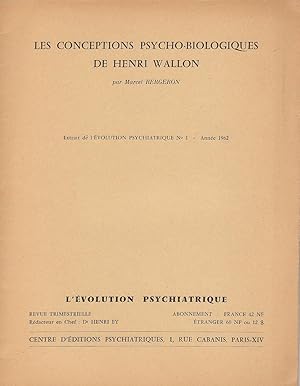 Les Conceptions psycho-biologiques de Henri Wallon (copy inscribed)