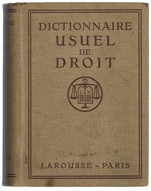 Seller image for DICTIONNAIRE USUEL DE DROIT. (diccionario de Derecho usual) for sale by Librera Torren de Rueda