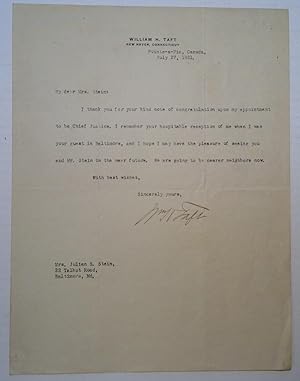 Typed Letter Signed on Personal Stationery