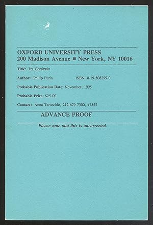 Bild des Verkufers fr Ira Gershwin: The Art of the Lyricist zum Verkauf von Between the Covers-Rare Books, Inc. ABAA