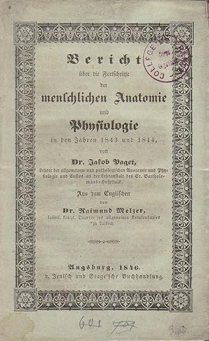 Bericht über die Fortschritte der menschlichen Anatomie und Physiologie in den Jahren 1843 und 1844