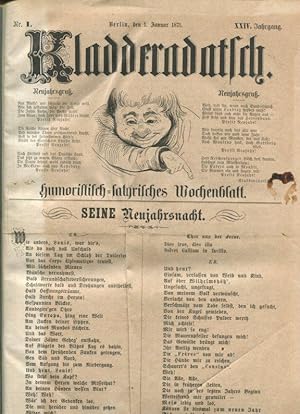 Kladderadatsch. Humoristisch  satyrisches Wochenblatt. Jahrgang 24, 1 -59 (es FEHLEN Nr. 31, 40,...