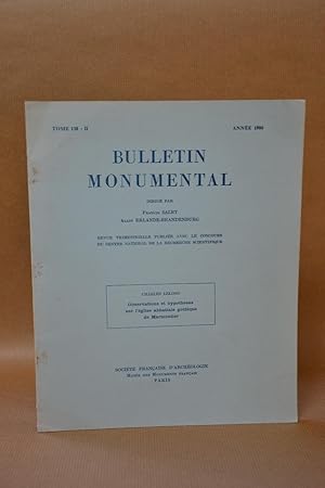 Imagen del vendedor de observations et hypothses sur l'glise abbatiale gothique de Marmoutier.Tir  Part Du Bulletin Monumental, Tome 138 - II, 1980 a la venta por Librairie Raimbeau