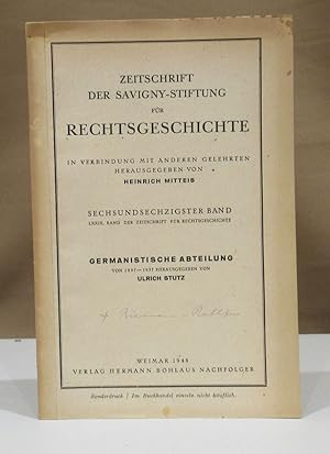 Imagen del vendedor de In Memoriam. George A. Loening. Sonderdruck der Zeitschrift der Savigny-Stiftung fr Rechtsgeschichte. a la venta por Dieter Eckert