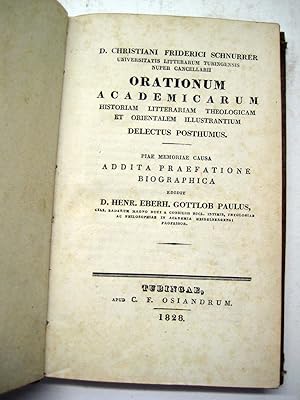 Orationum academicarum historiam litterariam theologicam et orientalem illustrantium delectus pos...