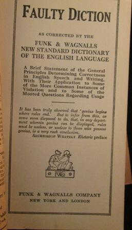 Seller image for Faulty Diction as Corrected by the Funk & Wagnalls New Standard Dictionary of the English Language for sale by CS Books and More