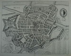 Metz. Kupferstich von Matthäus Merian aus "Neuwe Archontologia cosmica". Frankfurt a. M. 1638, 28...