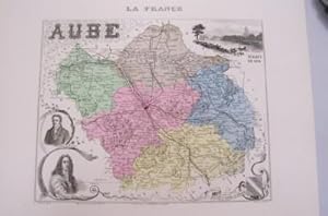 Immagine del venditore per GRAVURE ANCIENNE DE DEPARTEMENT d'aprs les cartes du dpt de la guerre, des ponts et chausses et de la marine : AUBE venduto da KEMOLA