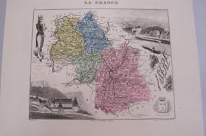 Immagine del venditore per GRAVURE ANCIENNE DE DEPARTEMENT d'aprs les cartes du dpt de la guerre, des ponts et chausses et de la marine : ISERE venduto da KEMOLA