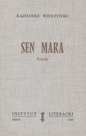 Imagen del vendedor de Sen mara, poezje. a la venta por Librairie Lettres Slaves - Francis