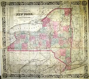 COLTON'S RAILROAD & TOWNSHIP MAP OF THE STATE OF NEW YORK, WITH PARTS OF THE ADJOINING STATES & C...