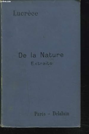 Seller image for EXTRAITS DE LUCRECE. DE LA NATURE. for sale by Le-Livre
