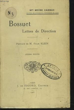 Bild des Verkufers fr BOSSUET. LETTRES DE DIRECTION. zum Verkauf von Le-Livre
