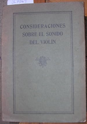 CONSIDERACIONES SOBRE EL SONIDO DEL VIOLIN