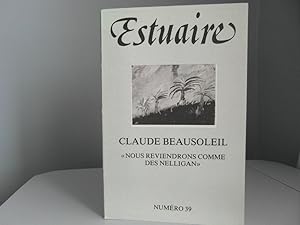 Bild des Verkufers fr Estuaire 39: Claude Beausoleil zum Verkauf von Bidonlivre