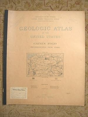 Seller image for GEOLOGIC ATLAS OF THE UNITED STATES; GAINES FOLIO, PENNSYLVANIA-NEW YORK; FOLIO 92 for sale by Robert Gavora, Fine & Rare Books, ABAA