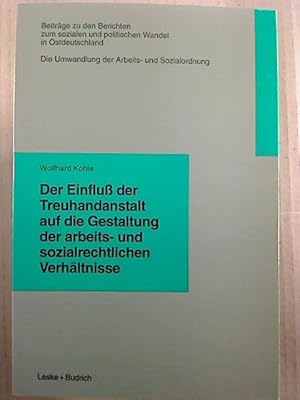 Der Einfluß der Treuhandanstalt auf die Gestaltung der arbeits- und sozialrechtlichen Verhältnisse.