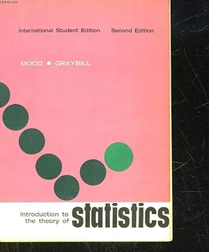 Seller image for INTRODUCTION TO THE THEORY OF STATISTICS for sale by Le-Livre