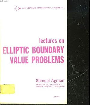 Seller image for LECTURES ON ELLIPTIC BOUNDARY VALUE PROBLEMS for sale by Le-Livre
