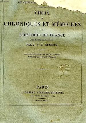 Bild des Verkufers fr CHOIX DES CHRONIQUES ET MEMOIRES SUR L'HISTOIRE DE FRANCE, AVEC NOTICES HISTORIQUES, XVIe SIECLE, 2 TOMES zum Verkauf von Le-Livre