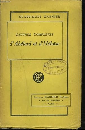Bild des Verkufers fr LETTRES COMPLETES D'ABELARD ET D'HELOSE zum Verkauf von Le-Livre