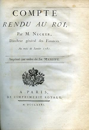 Image du vendeur pour Compte rendu au Roi, au Mois de Janvier 1791 mis en vente par Gilibert Libreria Antiquaria (ILAB)