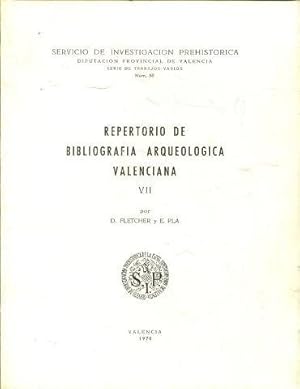 REPERTORIO DE BIBLIOGRAFIA ARQUEOLOGICA VALENCIANA. TOMO VII.