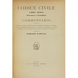 Imagen del vendedor de Codice civile. Libro primo. (Persone e famiglia). Commentario a la venta por Libreria Antiquaria Giulio Cesare di Daniele Corradi