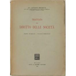 Imagen del vendedor de Trattato del diritto delle societ. Parte Generale. Societ personali a la venta por Libreria Antiquaria Giulio Cesare di Daniele Corradi